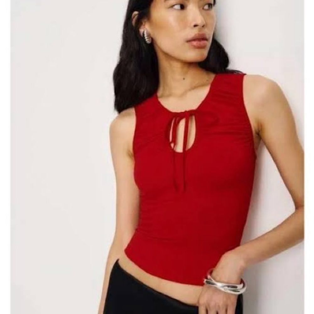NWT Reformation Bella Keyhole Jersey Red Tank Top